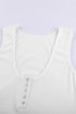 Sleeveless Scoop Neck Button Tank Top